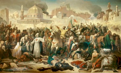 Erster Kreuzzug: Einnahme Jerusalems durch die Kreuzritter von Emile Signol