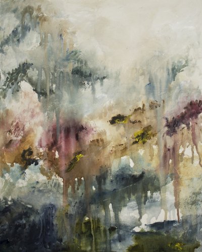 Nebliger Gartenfluss von Emily Tingey