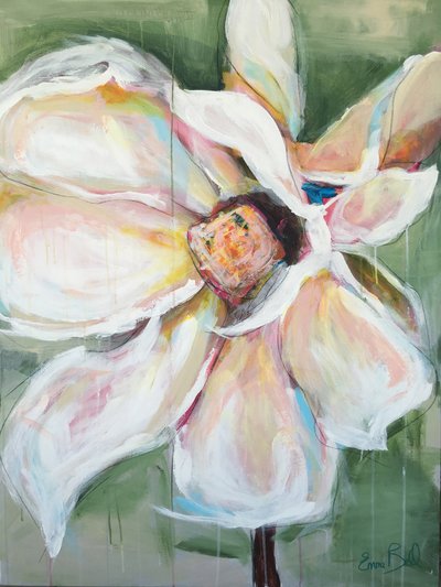 Abstrakte weiße Magnolie von Emma Bell
