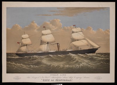 Inman Line, Das Dampfschiff City of Montreal der Liverpool, New York & Philadelphia Steam Ship Company von Endicott Endicott