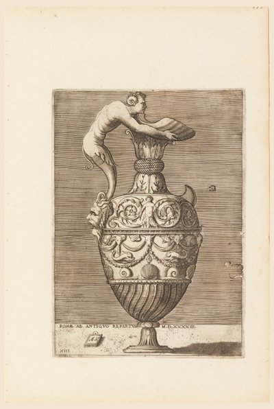 Krug mit einem Satyr, der eine große Muschel hält (Vico) von Enea Vico