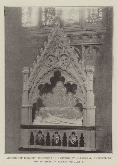 Denkmal von Erzbischof Benson in der Kathedrale von Canterbury, enthüllt von der Herzogin von Albany am 8. Juli von English Photographer