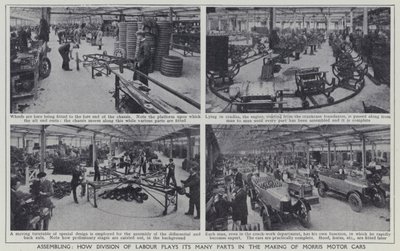Montage, Wie Arbeitsteilung ihre vielen Rollen bei der Herstellung von Morris-Motorwagen spielt von English Photographer