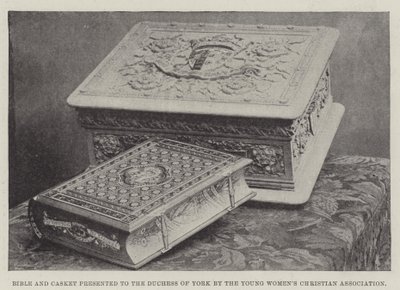 Bibel und Schatulle, präsentiert an die Herzogin von York von der Young Women