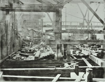 Blackfriars Bridge: Bauarbeiten im Gange, 1869 von English Photographer