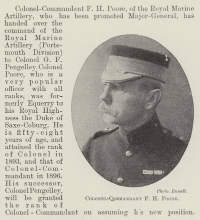 Oberst-Kommandant F H Poore von English Photographer