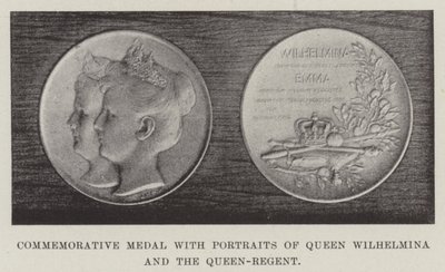 Gedenkmedaille mit Porträts von Königin Wilhelmina und der Königin-Regentin von English Photographer