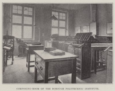 Setzerei des Borough Polytechnic Institute von English Photographer