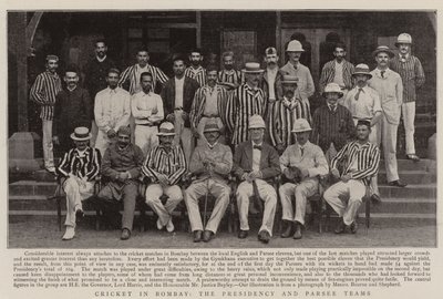 Cricket in Bombay, die Präsidentschafts- und Parsee-Teams von English Photographer