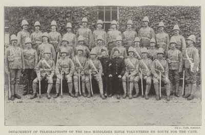 Abteilung von Telegrafisten der 24. Middlesex Rifle Volunteers auf dem Weg zum Kap von English Photographer