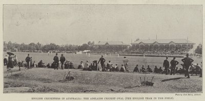 Englische Cricketspieler in Australien, das Adelaide Cricket Oval, das englische Team auf dem Feld von English Photographer