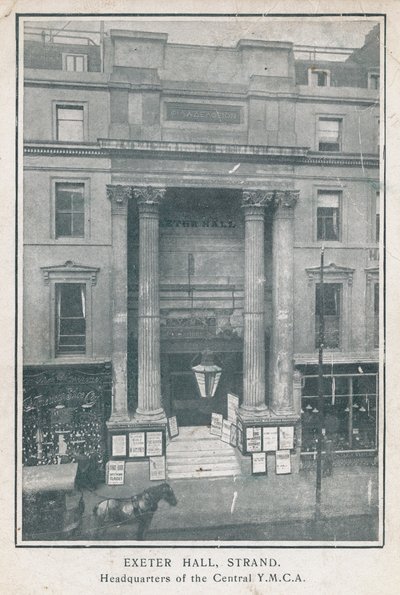 Exeter Hall, Strand, Hauptquartier der Central YMCA von English Photographer
