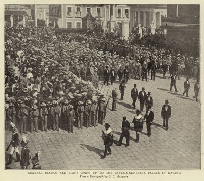 General Blanco und sein Stab auf dem Weg zum Palast des Generalkapitäns in Havanna von English Photographer