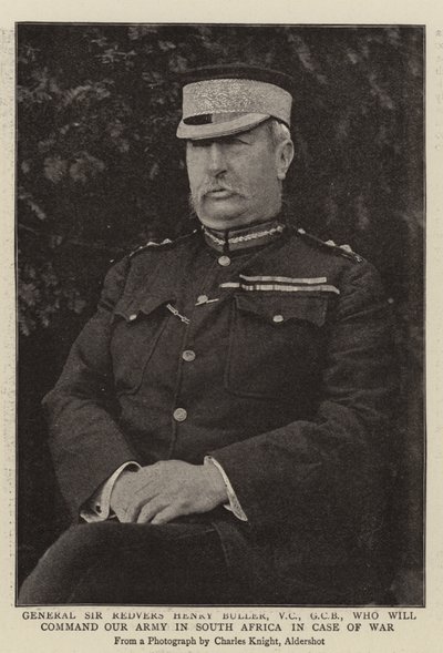General Sir Redvers Henry Buller, VC, GCB, der im Kriegsfall unsere Armee in Südafrika befehligen wird von English Photographer