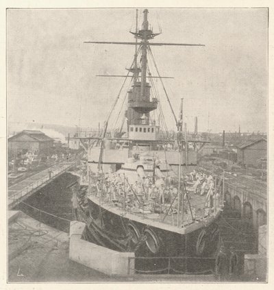 HMS Implacable, in Dienst gestellt von Prinz Louis von Battenberg von English Photographer