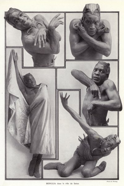 Habib Benglia, algerisch-französischer Tänzer und Schauspieler in der Rolle des Satans in Un Soir de Folie im Folies Bergere, Paris von English Photographer