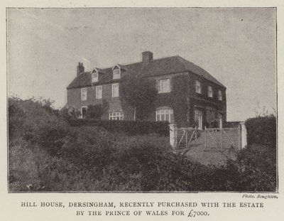 Hill House, Dersingham, kürzlich vom Prinzen von Wales mit dem Anwesen für £7000 gekauft von English Photographer