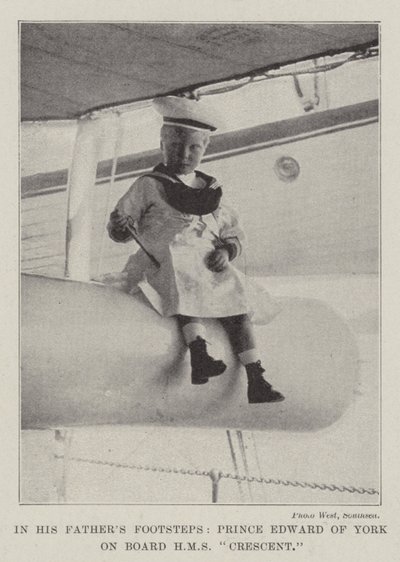 In den Fußstapfen seines Vaters, Prinz Edward von York an Bord der HMS Crescent von English Photographer