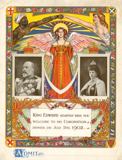 Einladung zum Krönungsdinner von König Edward VII am 5. Juli 1902 von English Photographer