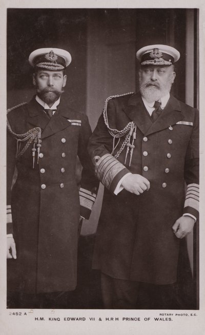 König Edward VII, König George V (s/w Foto) von English Photographer