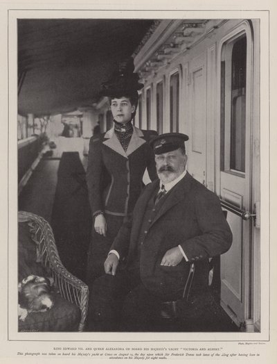 König Edward VII. und Königin Alexandra an Bord der königlichen Yacht Victoria und Albert von English Photographer
