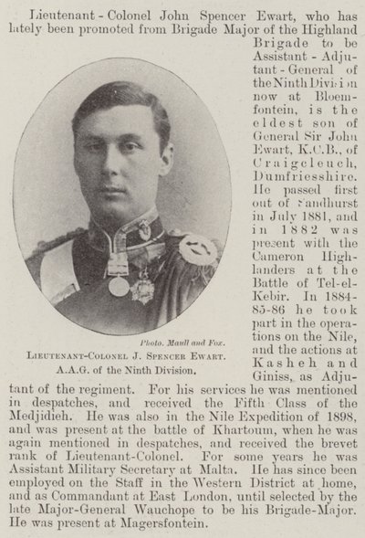 Oberstleutnant J. Spencer Ewart, AAG der Neunten Division von English Photographer