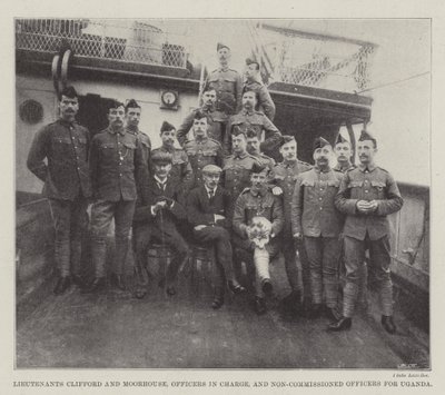 Leutnants Clifford und Moorhouse, verantwortliche Offiziere und Unteroffiziere für Uganda von English Photographer