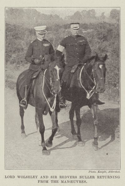 Lord Wolseley und Sir Redvers Buller kehren von den Manövern zurück von English Photographer