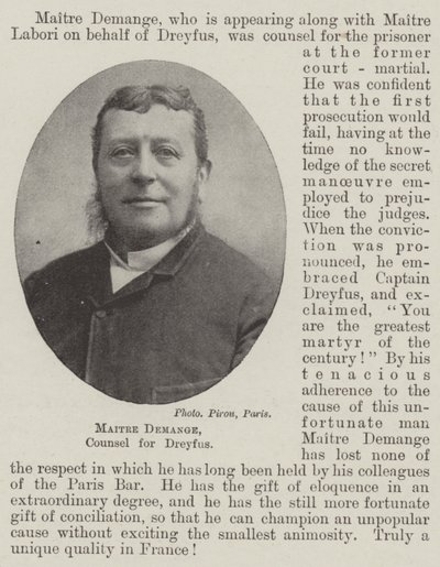 Maitre Demange, Anwalt von Dreyfus von English Photographer
