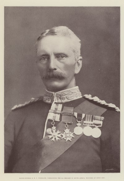 Generalmajor E R P Woodgate, Kommandeur der 9. Brigade in Südafrika, verwundet bei Spion Kop von English Photographer