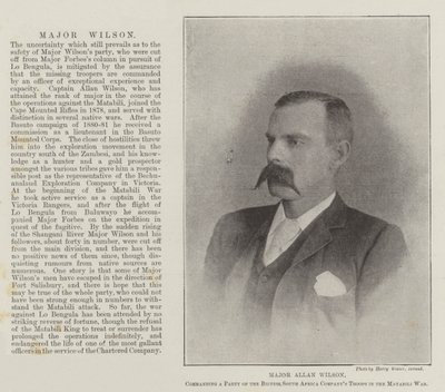 Major Allan Wilson, Kommandant einer Truppe der British South Africa Company im Matabili-Krieg von English Photographer