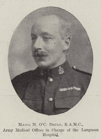 Major M OC Drury, RAMC, leitender Sanitätsoffizier des Langman-Hospitals von English Photographer