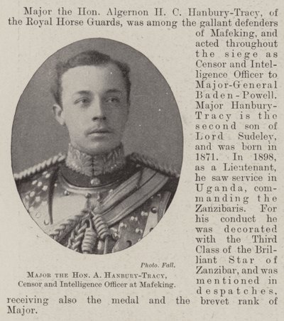 Major der Ehrenwerte A. Hanbury-Tracy, Zensor und Nachrichtenoffizier in Mafeking von English Photographer