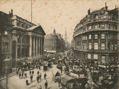 Mansion House, Queen Victoria Street und Cheapside, London von English Photographer