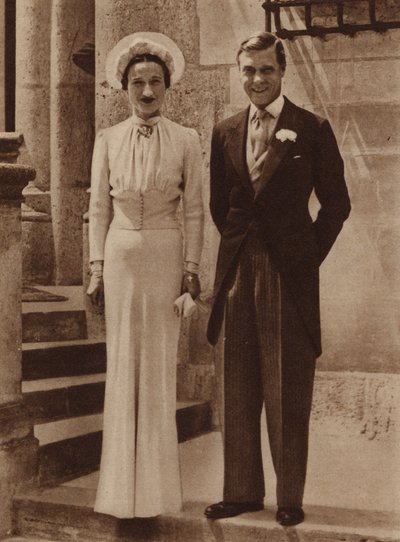 Hochzeit des Herzogs von Windsor mit Mrs. Simpson im Chateau de Cande, Monts, 3. Juni 1937 von English Photographer