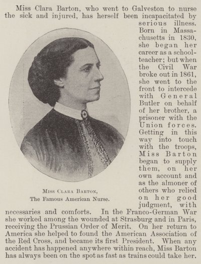 Miss Clara Barton, die berühmte amerikanische Krankenschwester von English Photographer