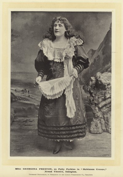 Miss Georgina Preston als Polly Perkins in Robinson Crusoe, Grand Theatre, Islington von English Photographer