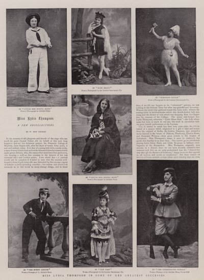 Miss Lydia Thompson in einigen ihrer größten Erfolge von English Photographer