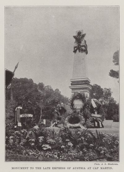 Denkmal für die verstorbene Kaiserin von Österreich in Cap Martin von English Photographer