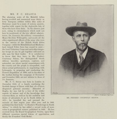 Mr. Frederic Courtenay Selous von English Photographer