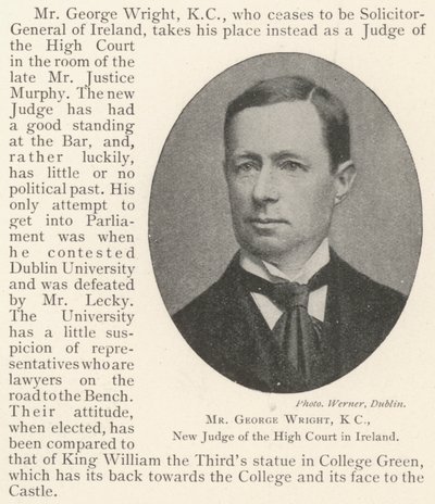 Mr. George Wright, KC, neuer Richter des High Court in Irland von English Photographer