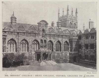 Mr. Rhodes College, Oriel College, Oxford, Vermächtnisnehmer von £100.000 von English Photographer