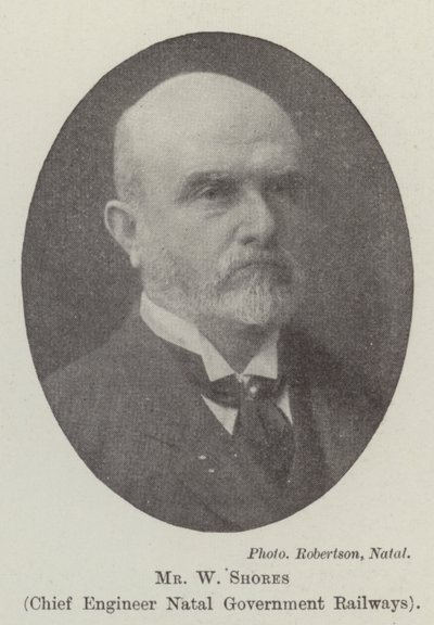 Herr W Shores, Chefingenieur der Natal Government Railways von English Photographer