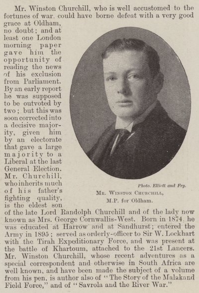 Mr Winston Churchill, Abgeordneter für Oldham von English Photographer