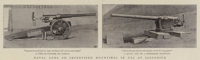 Marinegeschütze auf improvisierten Lafetten in Ladysmith von English Photographer