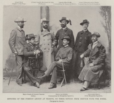 Offiziere der Fremdenlegion in Triest, nach ihrer Rückkehr vom Dienst bei den Buren von English Photographer