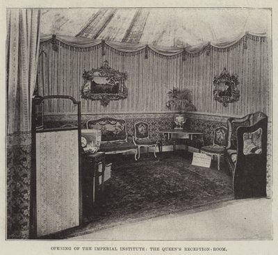Eröffnung des Imperial Institute, der Empfangsraum der Königin von English Photographer