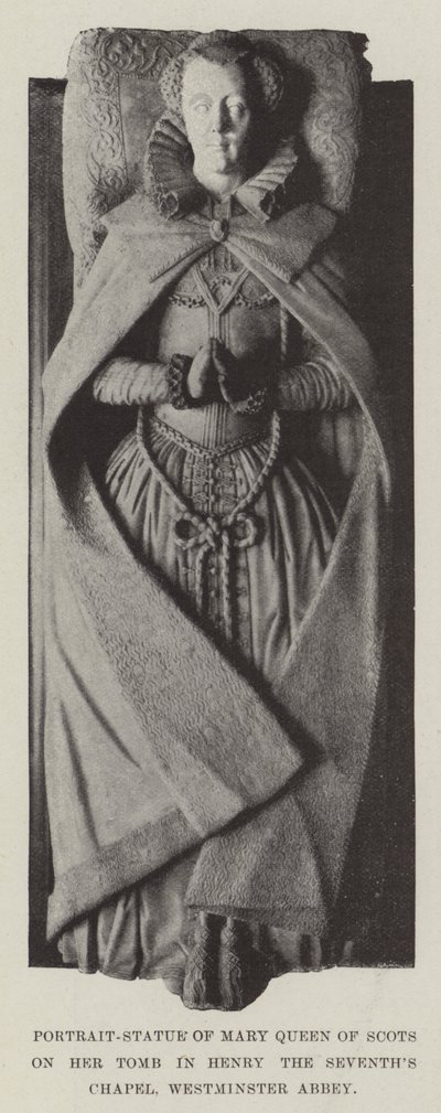 Porträtstatue von Maria Stuart auf ihrem Grab in der Henry VII. Kapelle, Westminster Abbey von English Photographer