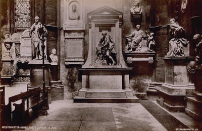 Postkarte mit einem Bild der Poets Corner von English Photographer