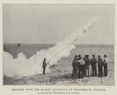 Übung mit dem Raketenapparat in Skagerrack, Jütland von English Photographer